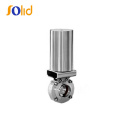Stainless Steel  Sanitary Butterfly Valve With  Pneumatic Actuator